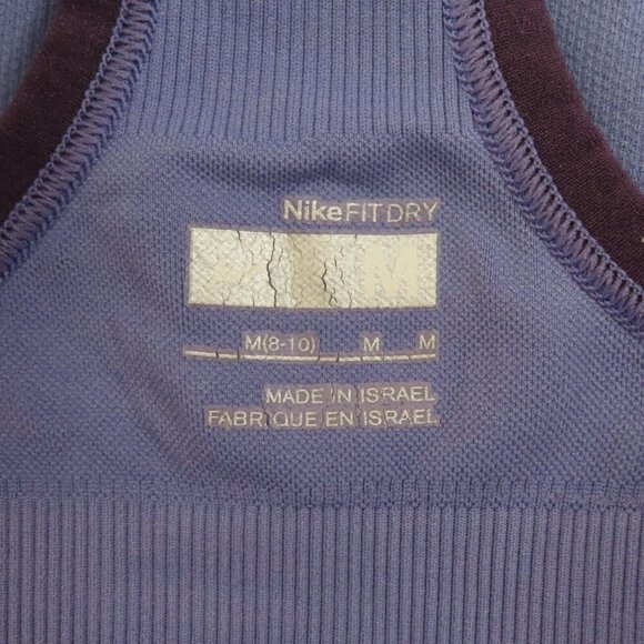Nike Women Medium Tank Top Dri Fit Racerback Built In Bra Purple Blue Athletic - Picture 7 of 11